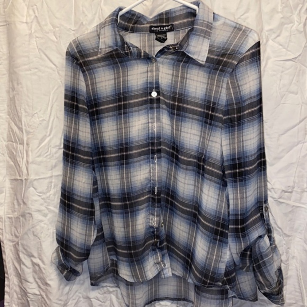 Ladies “About a girl” button up like new button down blouse shirt